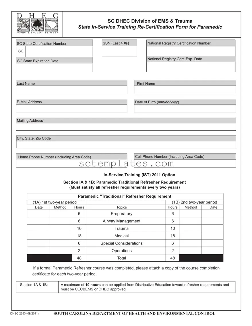 Fill Your Dhec 2353 Template