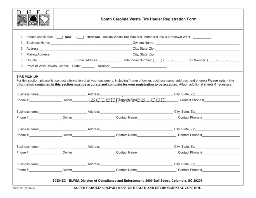 Fill Your Dhec 2711 Template