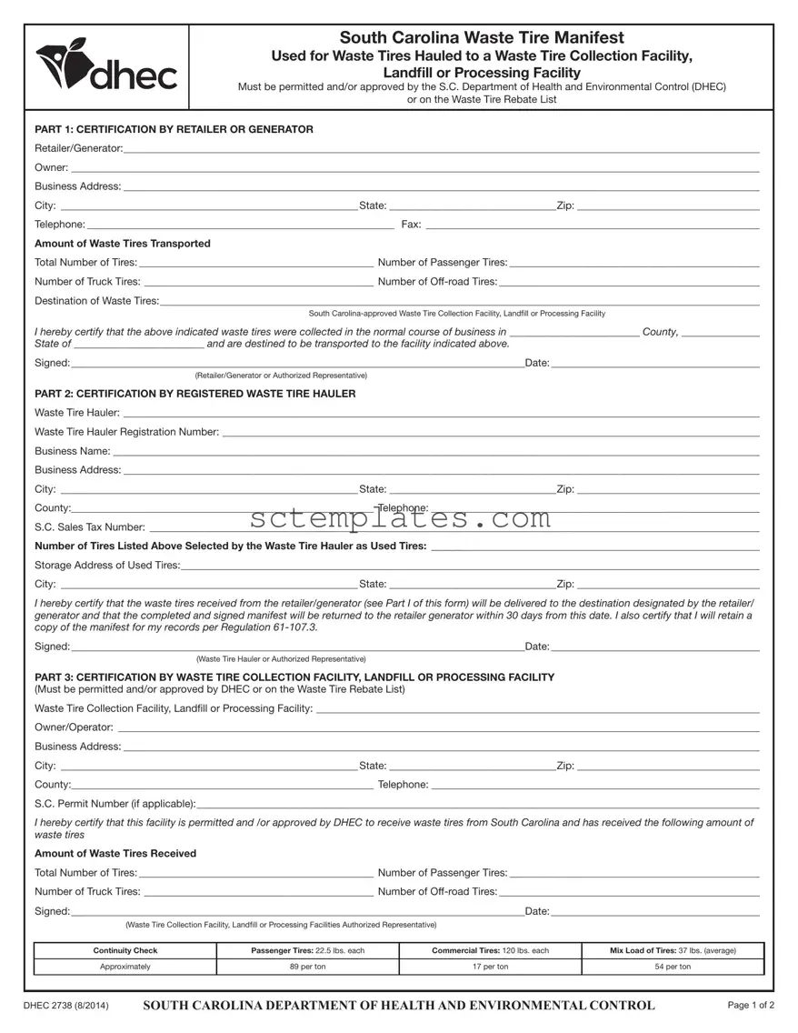 Fill Your Dhec 2738 Template