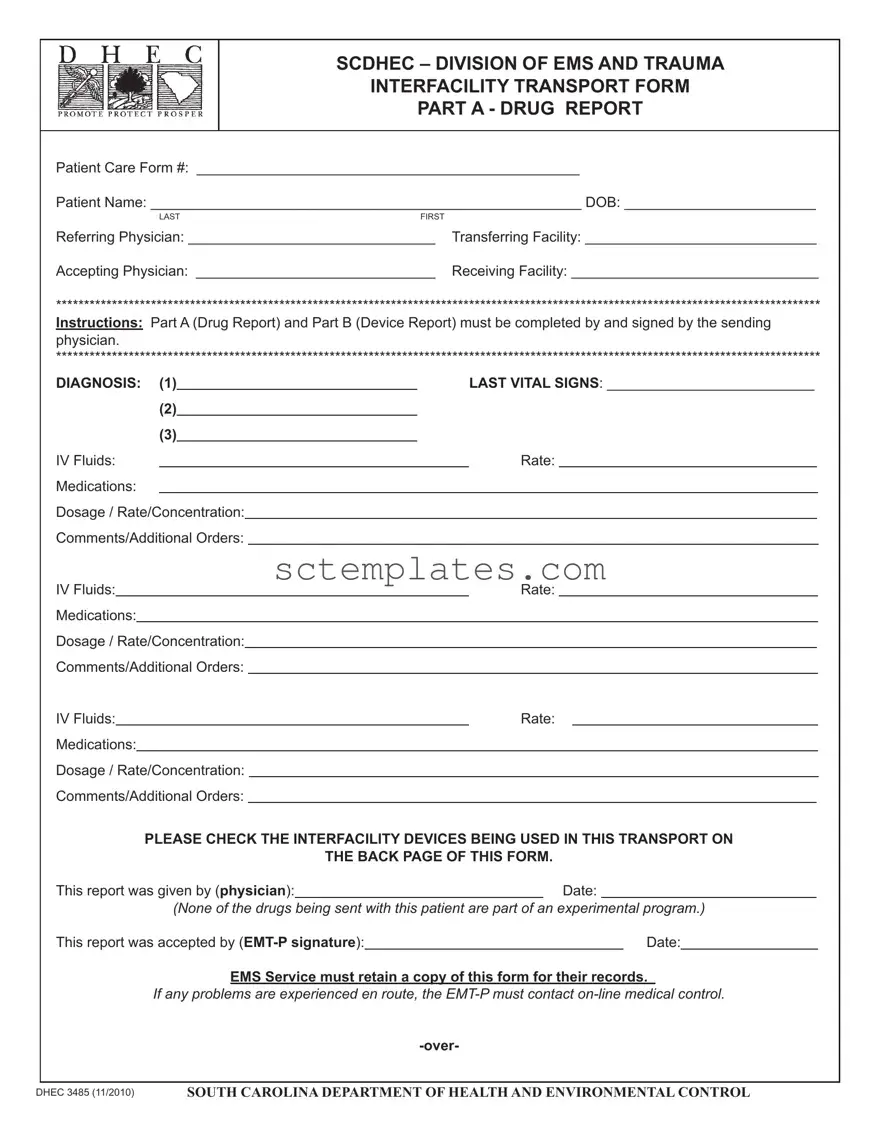 Fill Your Dhec 3485 Template