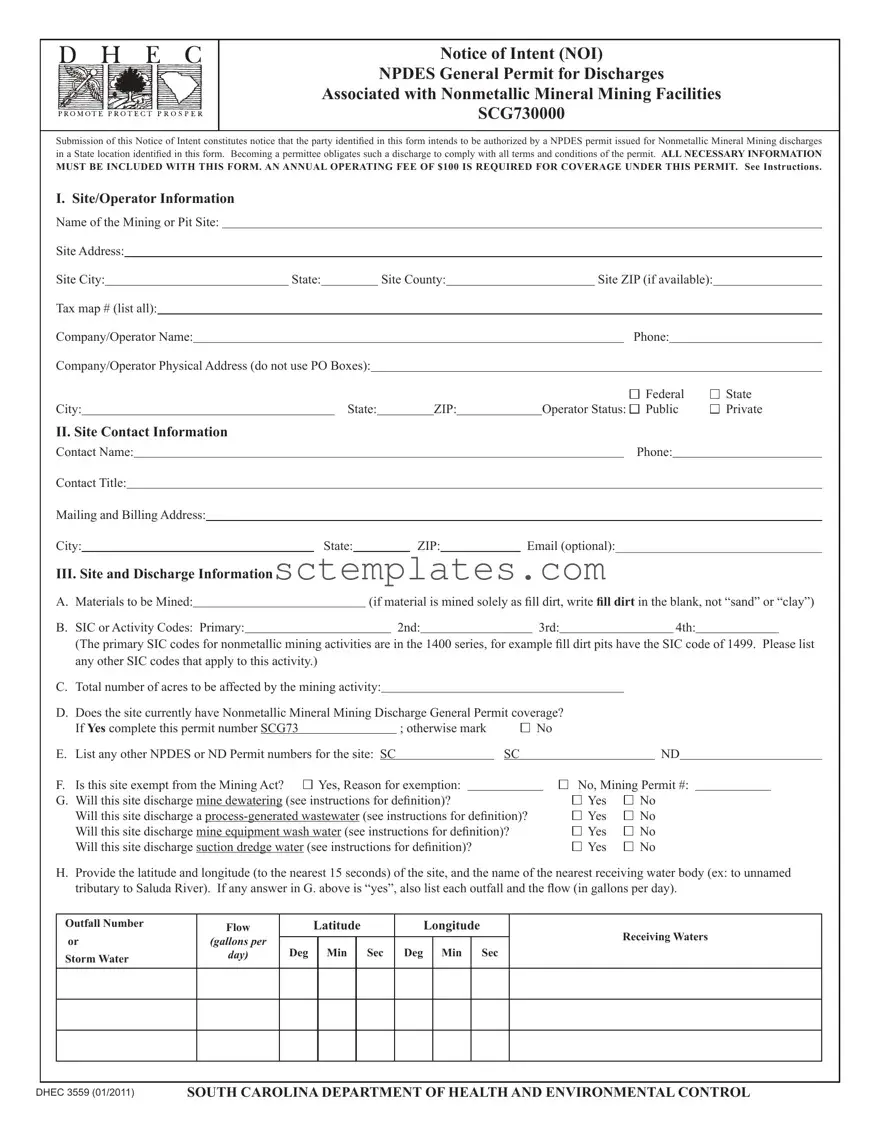 Fill Your Dhec 3559 Template