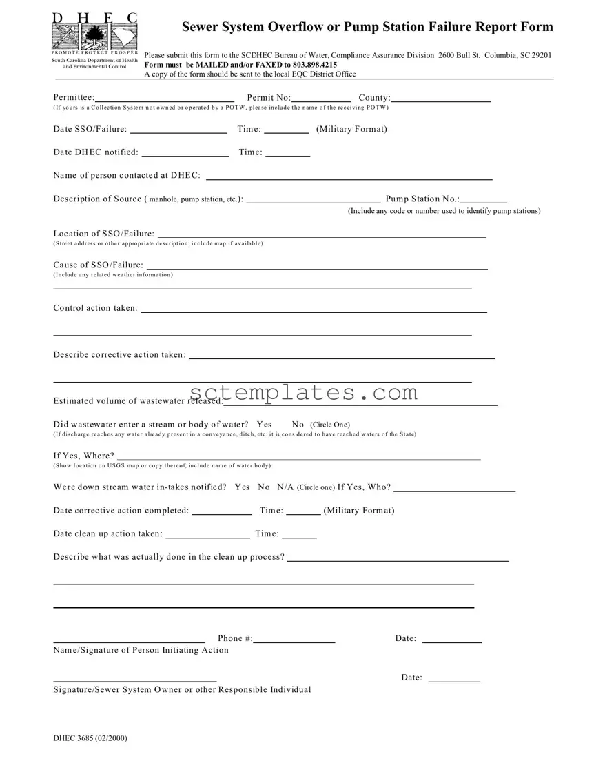 Fill Your Dhec 3685 Template
