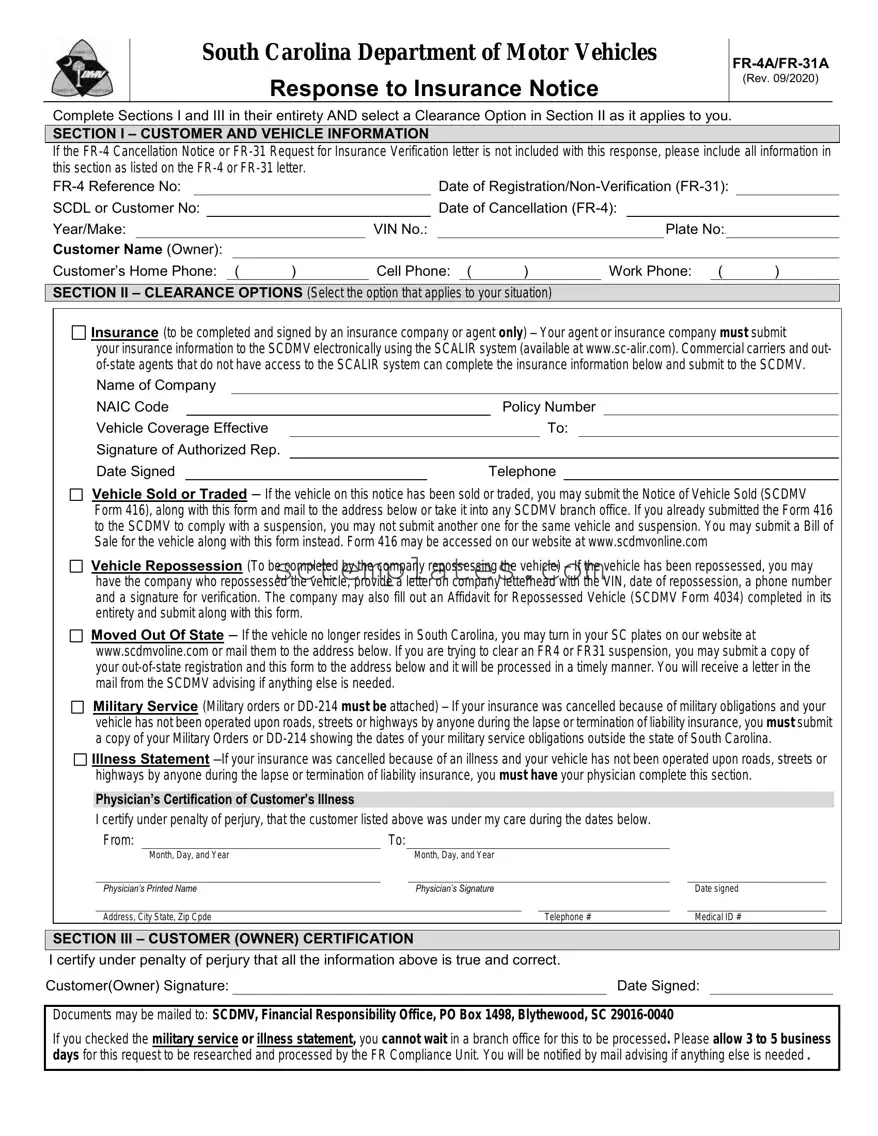 Fill Your Fr 31 South Carolina Dmv Template