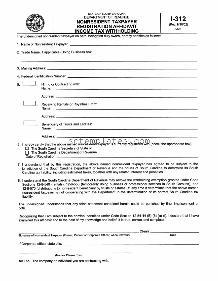 Fill Your I 312 Template