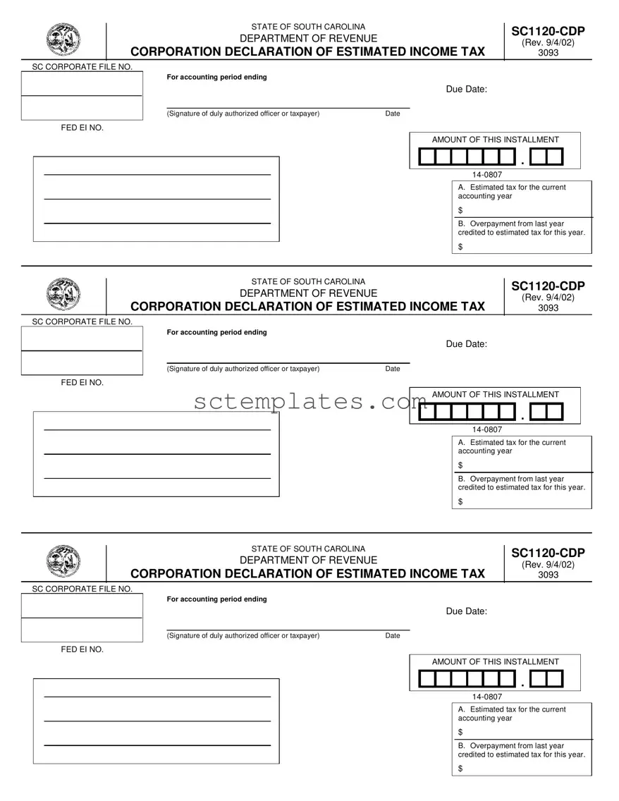 Fill Your Sc 1120 Cdp Template