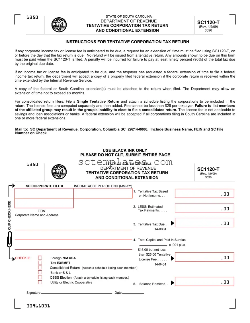 Fill Your Sc 1120 T Template