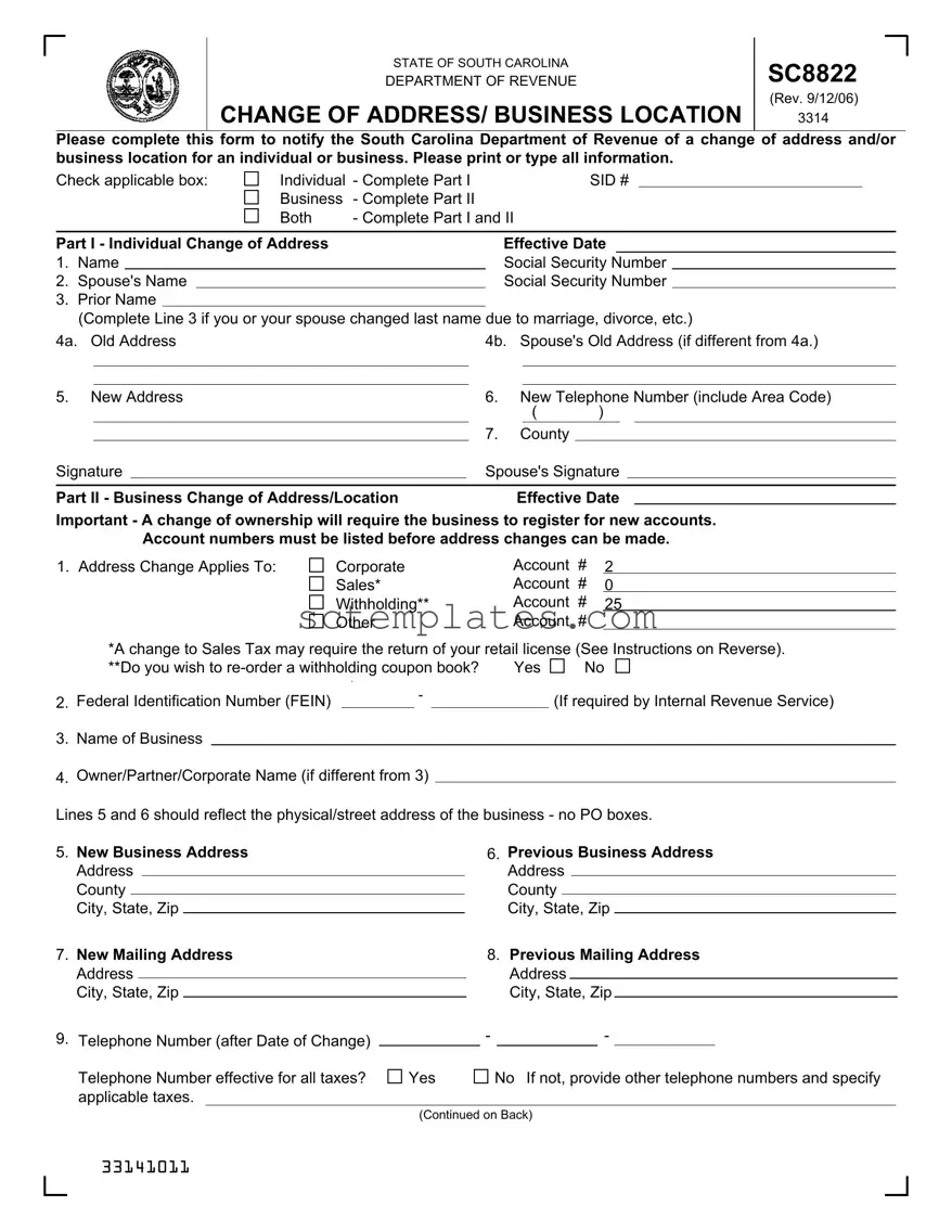 Fill Your Sc8822 Template