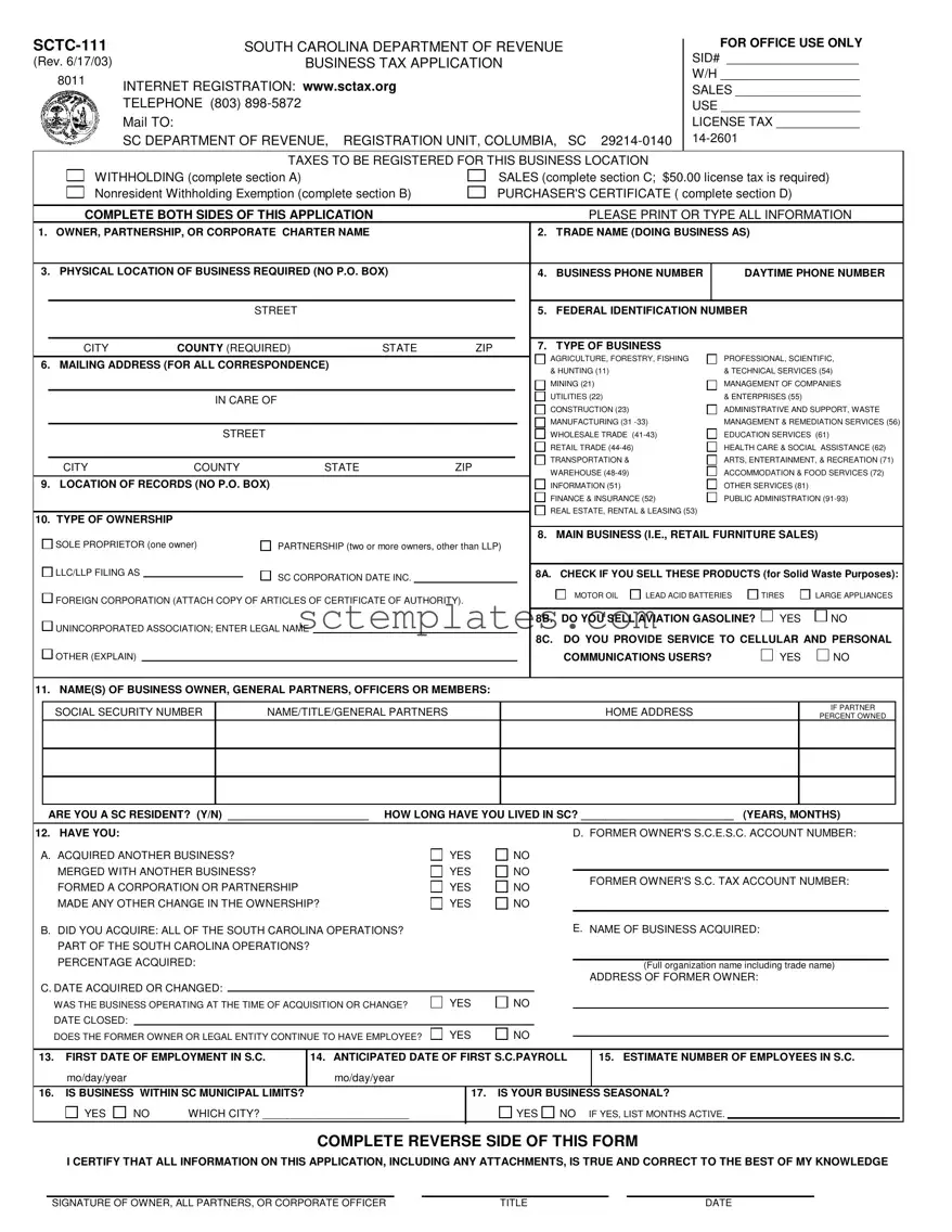 Fill Your Sctc 111 Template