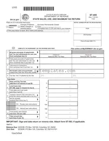 Fill Your State Of South Carolina St455 Template