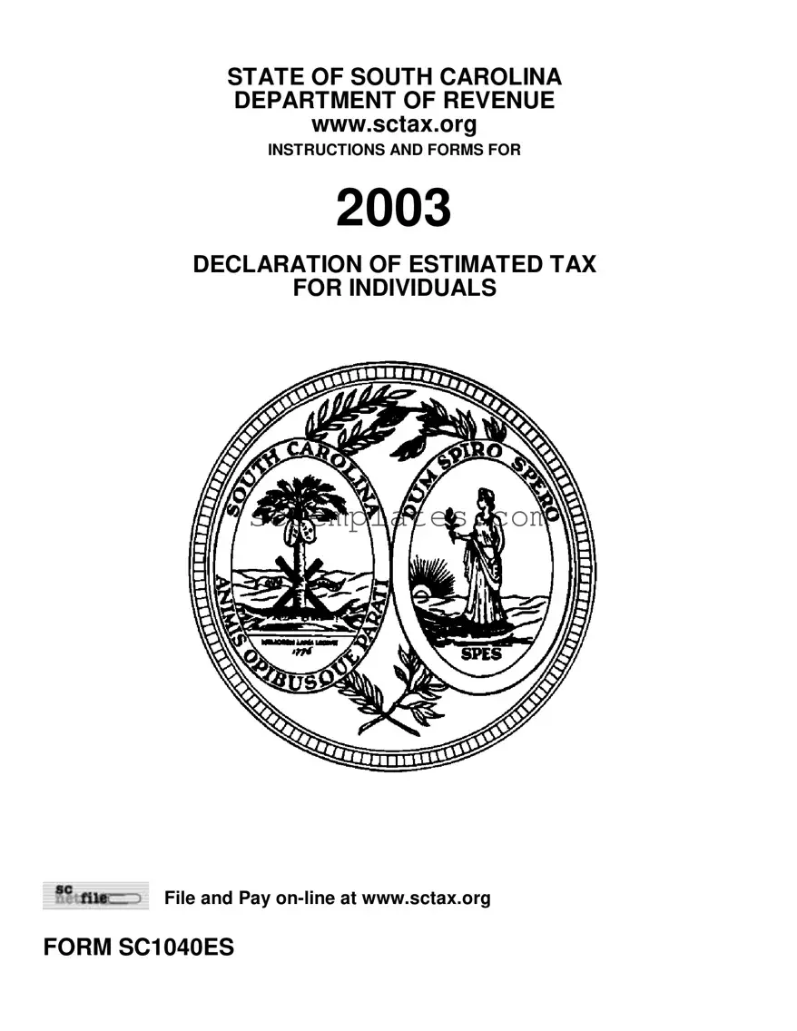 Fill Your South Carolina 1040Es Template