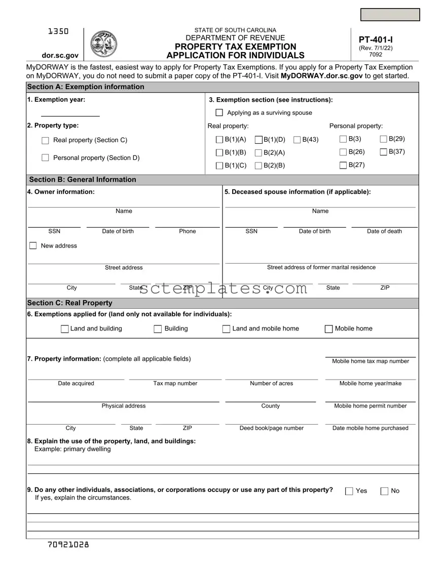 Fill Your South Carolina Pt 401 Template